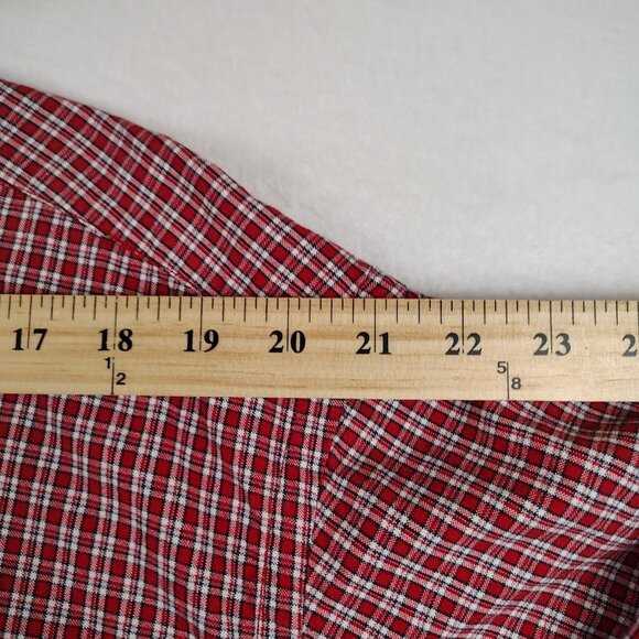 Ralph Lauren Sport 100% Cotton Red Plaid Shirt Mens Large - Picture 6 of 7